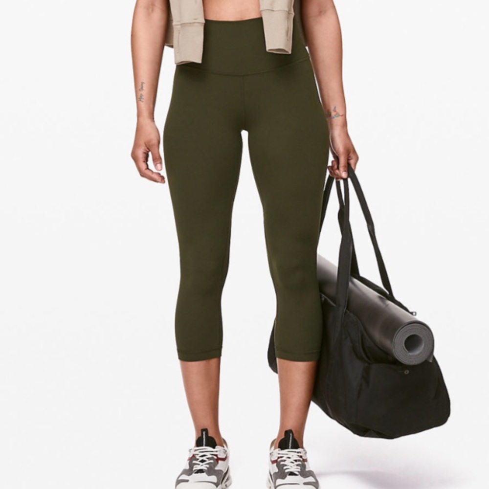 Lululemon Align Crop Legging Dark Olive Sz 6